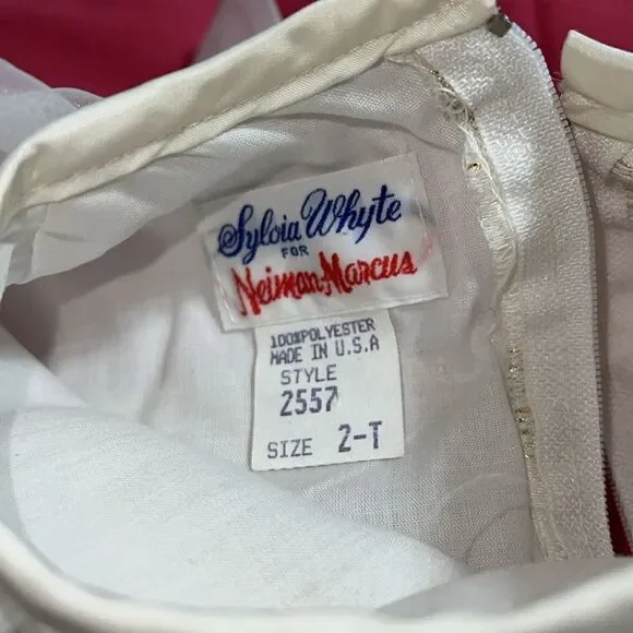 SYLVIA WHYTE for Neiman-Marcus 2T special occasion dress. Ivory, gold and silver - Picture 9 of 10